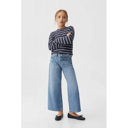 Mango Kids wide leg jeans changeant blauw Meisjes Denim Effen 146