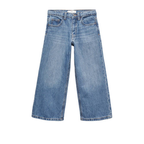 Mango Kids wide leg jeans changeant blauw Meisjes Denim Effen