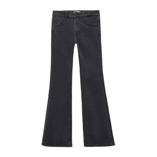 Mango Kids flared jeans changeant grijs Zwart Meisjes Stretchdenim Effen - 158(XS)