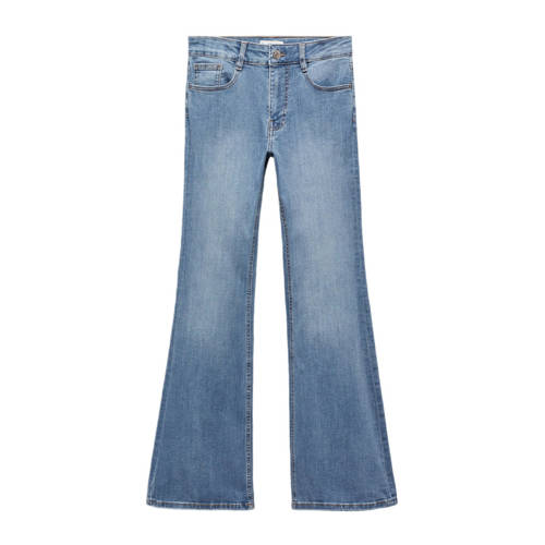 Mango Kids flared jeans changeant blauw Meisjes Stretchdenim Effen - 168(M)