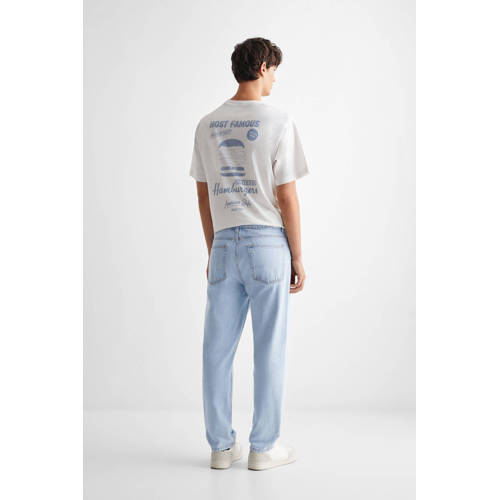 Mango Kids straight fit jeans changeant blauw Jongens Denim Effen 158(XXS)