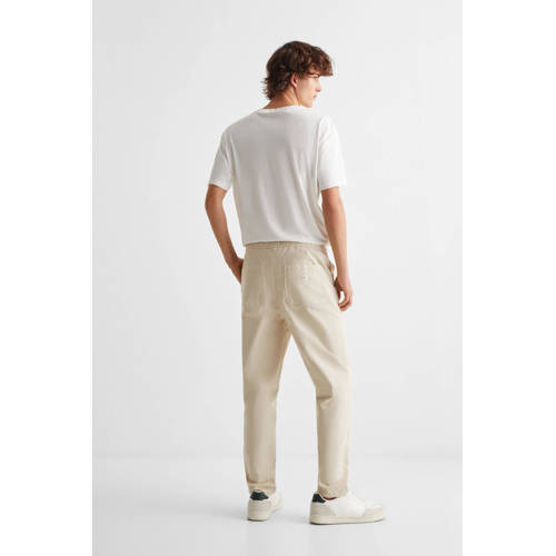 Mango Kids straight fit broek ecru Jongens Stretchkatoen Effen 158(XXS)