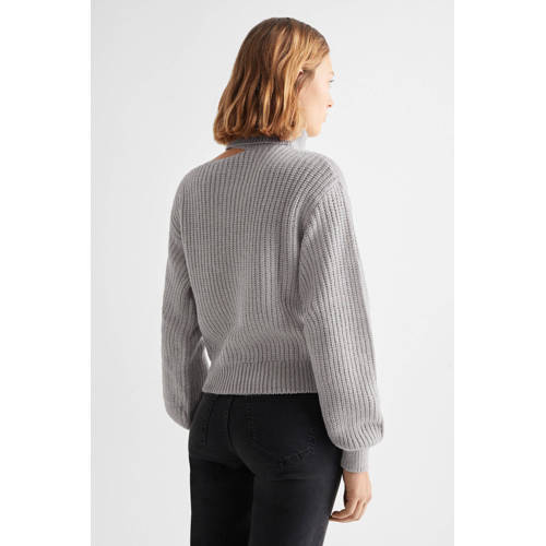 Mango Kids coltrui grijs Effen 152(XXS) | Trui van