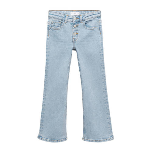 Mango Kids flared jeans light blue denim Blauw Effen