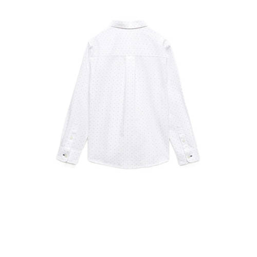 Mango Kids blouse met all over print wit Meisjes Katoen Klassieke kraag 110