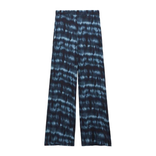 Mango Kids tie-dye loose fit broek donkerblauw/blauw Meisjes Viscose Tie-dye - 158(XS)