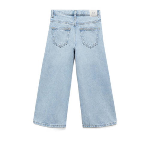 Mango Kids wide leg jeans changeant blauw Meisjes Denim Effen 116