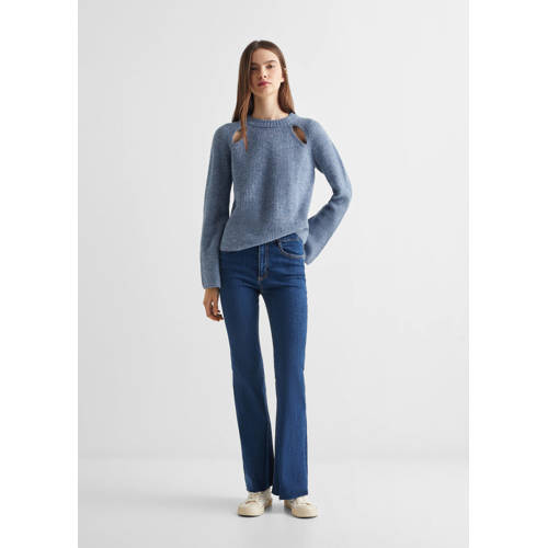 Mango Kids trui grijsblauw Meisjes Polyester Ronde hals Effen 152(XXS)