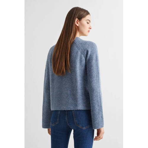 Mango Kids trui grijsblauw Meisjes Polyester Ronde hals Effen 152(XXS)