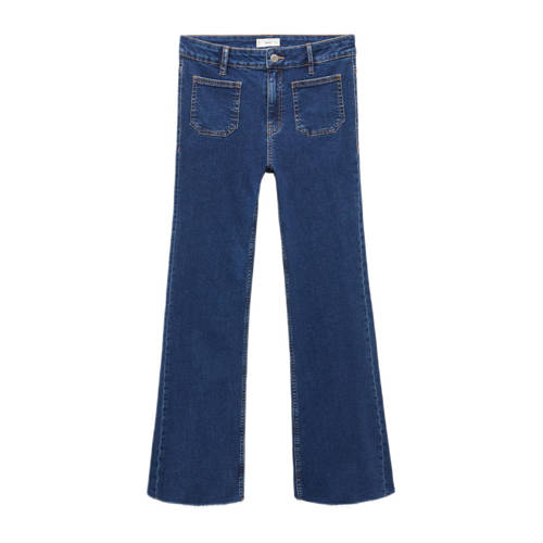 Mango Kids flared jeans medium blue denim Blauw Meisjes Stretchdenim - 152(XXS)