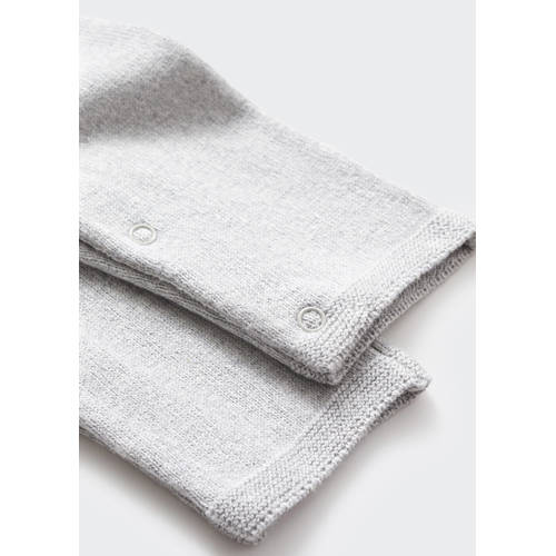 Mango Kids baby tuinbroek lichtgrijs Jongens Meisjes Katoen Vierkante hals 62