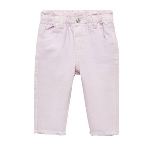 Mango Kids straight fit jeans lichtroze Meisjes Katoen Effen - 110