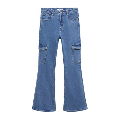 Mango Kids flared jeans medium blue denim Blauw Effen - 168(M)