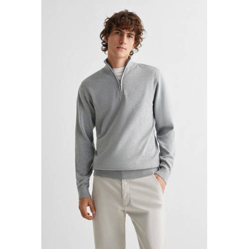Mango Kids trui grijs Jongens Katoen Opstaande kraag Effen 164(XS)
