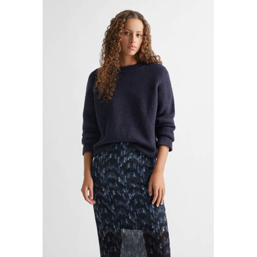 Mango Kids rok met all over print donkerblauw blauw Meisjes Polyester All over print 152(XXS)
