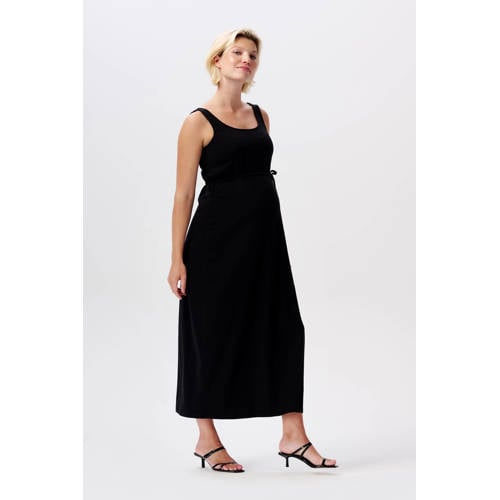 Noppies maternity maxi jurk zwart Dames Katoen Ronde hals Effen