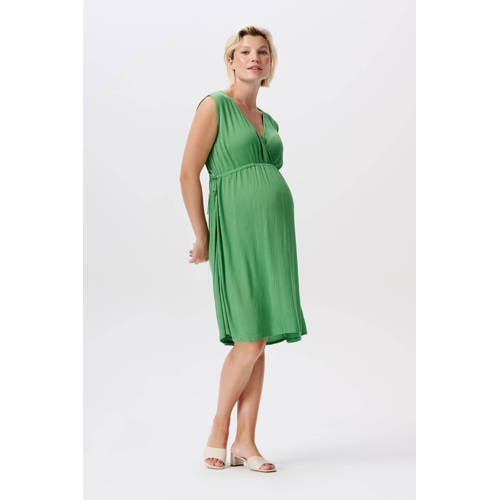 Noppies maternity voedingsjurk groen Dames Viscose V-hals Effen