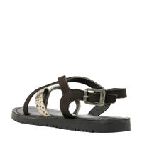 thumbnail: Vingino Coco  leren sandalen met dierenprint zwart/wit