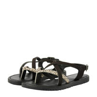 thumbnail: Vingino Coco  leren sandalen met dierenprint zwart/wit