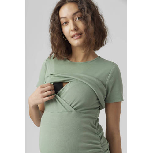 Mamalicious zwangerschapsjurk lichtgroen Dames Katoen Ronde hals Effen XL