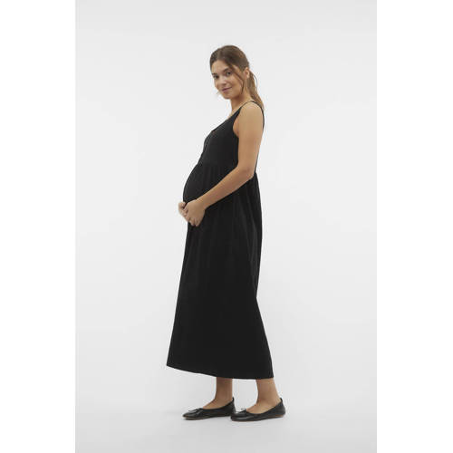 Mamalicious zwangerschaps- en voedingsjurk MLEVILIA zwart Dames Katoen Ronde hals XL