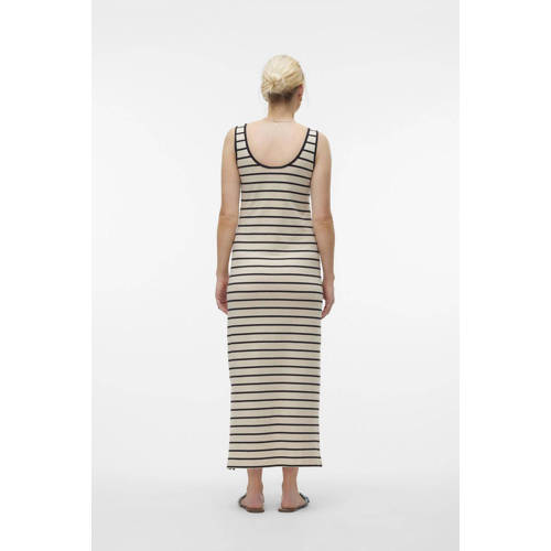 Mamalicious gestreepte zwangerschapsjurk MLEVAYD offwhite zwart Ecru Dames Katoen Ronde hals S