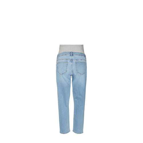 Mamalicious cropped zwangerschaps regular jeans MLOLIVIA light blue denim Blauw 26-32