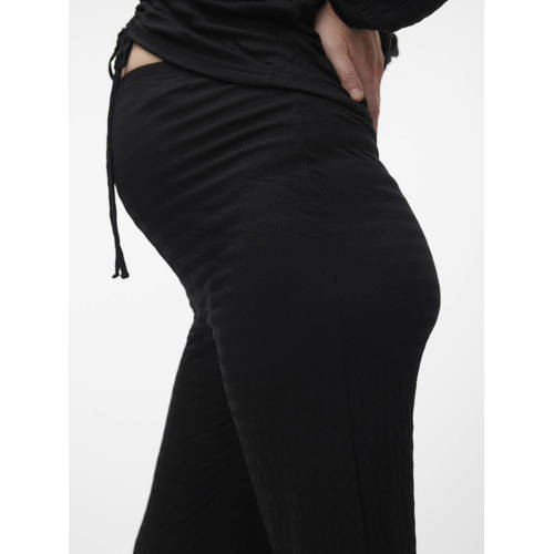 Mamalicious flared broek MLGLORIA zwart Dames Polyester Effen S