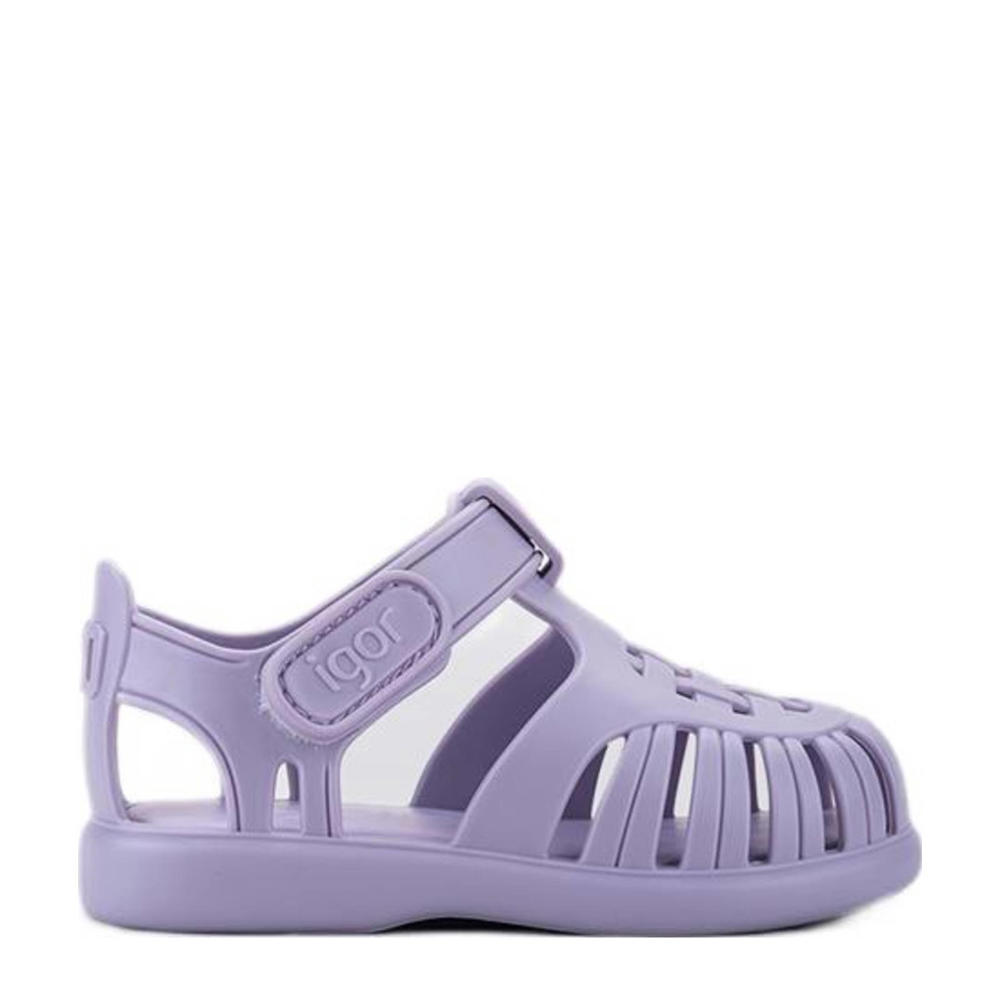 Lilakleurige jongens en meisjes Igor waterschoenen van pvc/rubber met klittenband