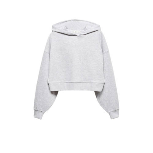 Mango Kids hoodie grijs Sweater Effen - 158(XS) | Sweater van Mango Kids