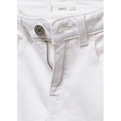 Mango Kids slim fit jeans wit Meisjes Denim Effen 116