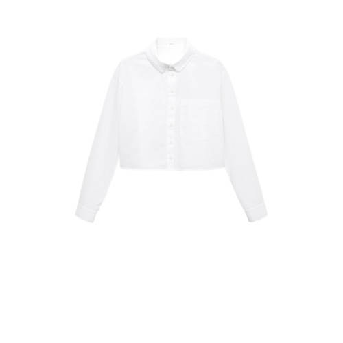 Mango Kids blouse wit Meisjes Katoen Klassieke kraag Effen - 158(XS)