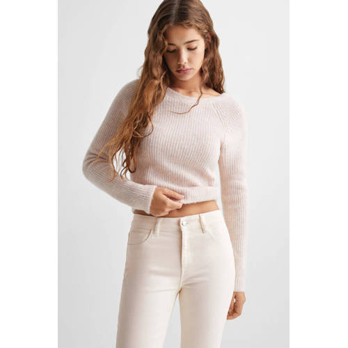 Mango Kids flared broek ecru Jeans Meisjes Katoen Effen 152(XXS)