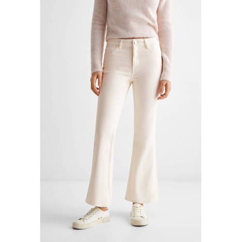 Mango Kids flared broek ecru Jeans Meisjes Katoen Effen 152(XXS)