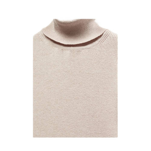 Mango Kids coltrui beige Effen 152(XXS) | Trui van