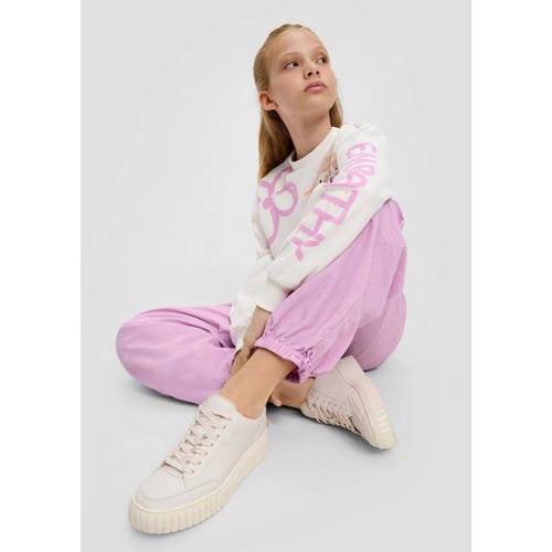 s.Oliver loose fit broek roze Meisjes Polyamide Effen 140
