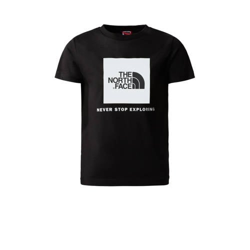 The North Face T-shirt Redbox zwart/wit Jongens Katoen Ronde hals Logo