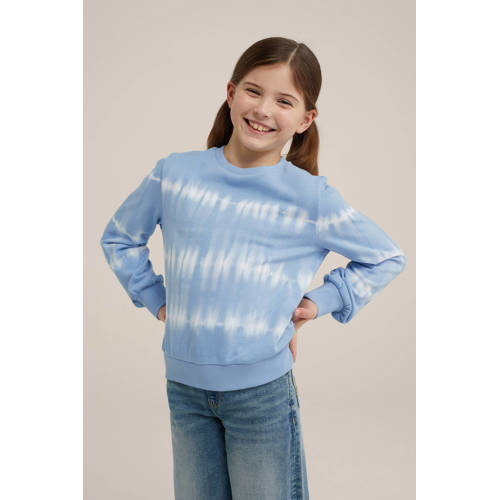 WE Fashion tie-dye sweater lichtblauw wit Tie-dye 98 104