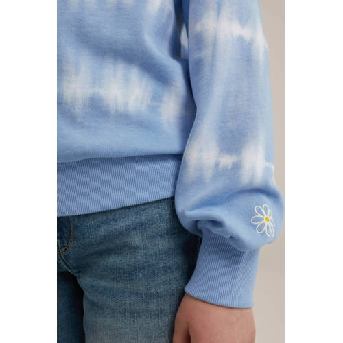 WE Fashion tie-dye sweater lichtblauw wit Tie-dye 98 104