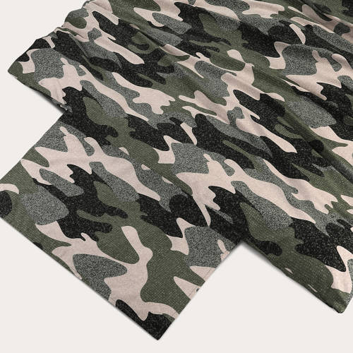 NOUS Kids katoenen dekbedovertrek 1 persoons (140x200 cm) Groen Camouflage