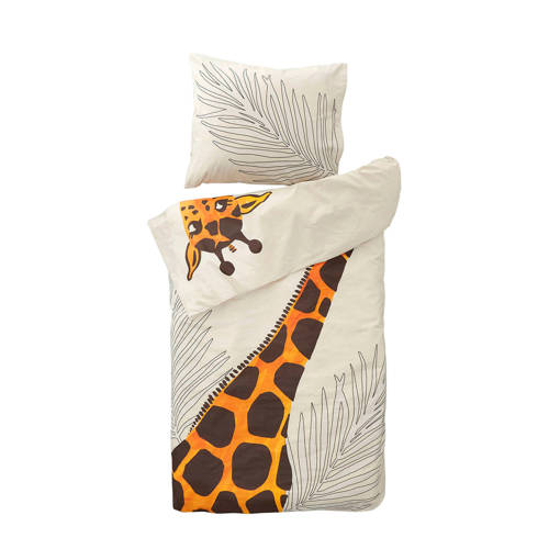NOUS Kids katoenen dekbedovertrek peuter (120x150 cm) Beige Dierenprint
