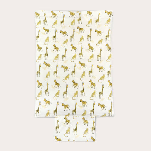 NOUS Kids katoenen dekbedovertrek ledikant (100x135 cm) Multi Dierenprint