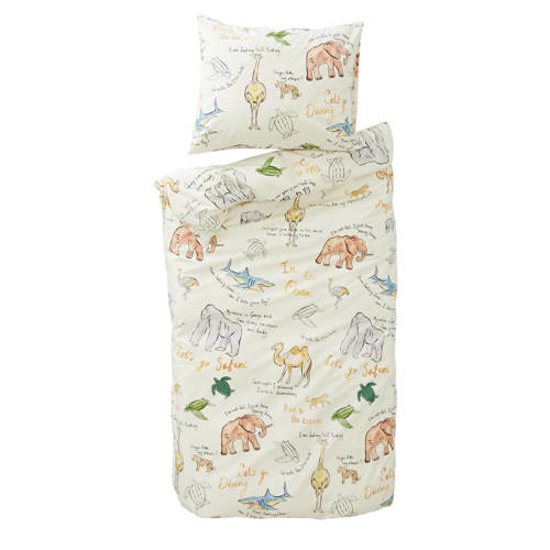 NOUS Kids katoenen dekbedovertrek peuter (120x150 cm) Multi Dierenprint