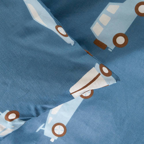 NOUS Kids katoenen dekbedovertrek 1 persoons (140x200 cm) Blauw Mixprint