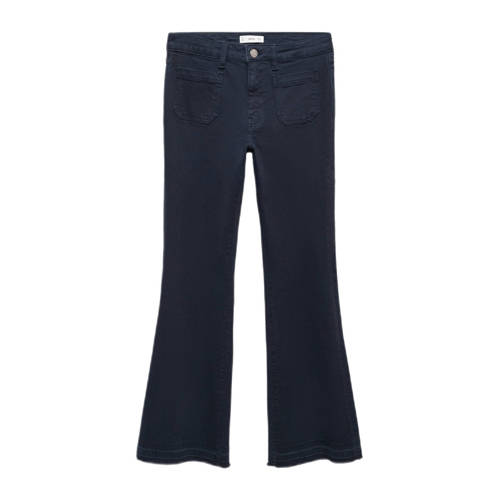 Mango Kids flared jeans medium blue denim Blauw Meisjes Stretchdenim Effen - 152(XXS)