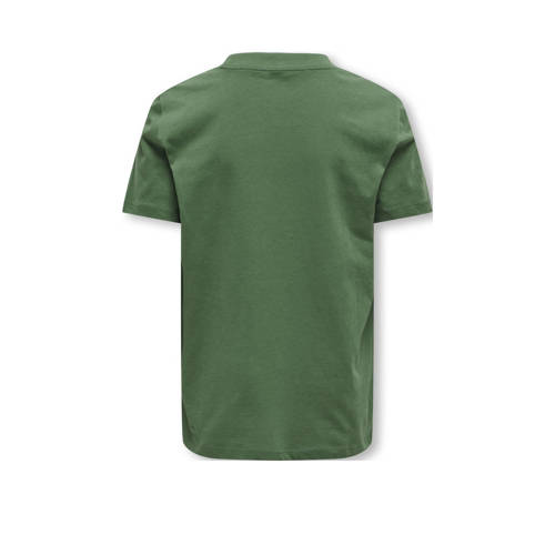 Only KIDS BOY T-shirt KOBTOMMI met printopdruk groen Jongens Katoen Ronde hals 134 140