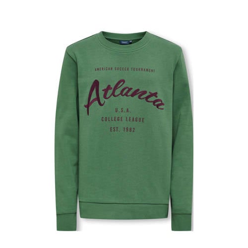 KIDS ONLY BOY sweater KOBHERMAND met printopdruk groen Printopdruk
