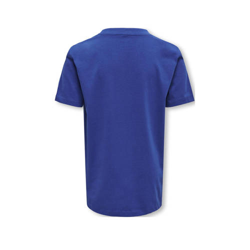 Only KIDS BOY T-shirt KOBMARINUS met tekst hardblauw Jongens Katoen Ronde hals 122 128