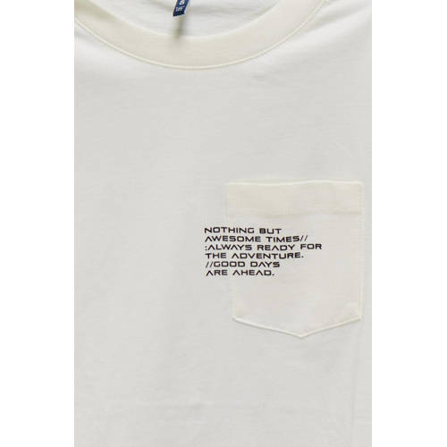 Only KIDS BOY T-shirt KOBMARINUS met tekst wit Jongens Katoen Ronde hals 122 128