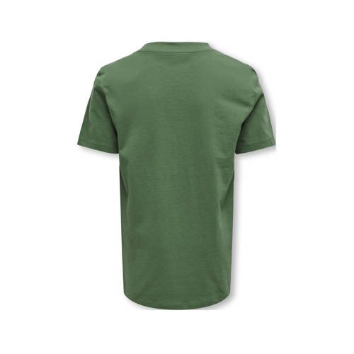 Only KIDS BOY T-shirt KOBMARINUS met tekst groen Jongens Katoen Ronde hals 158 164